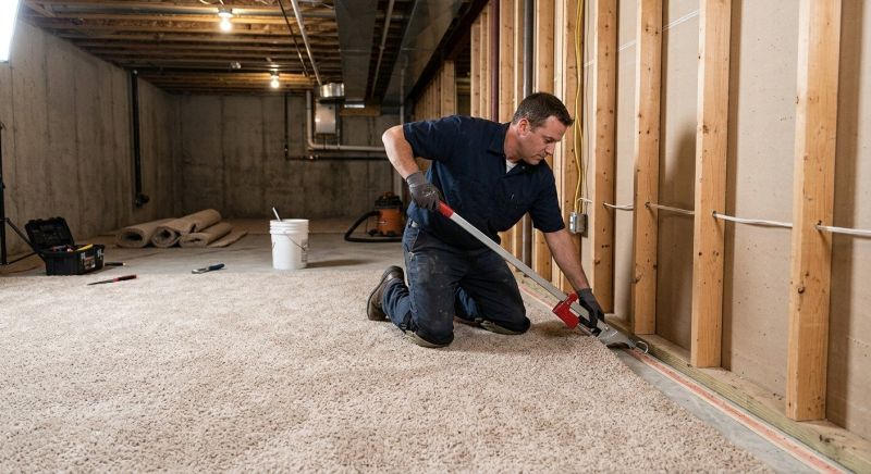 Basement Carpet Stretching in Denver, CO